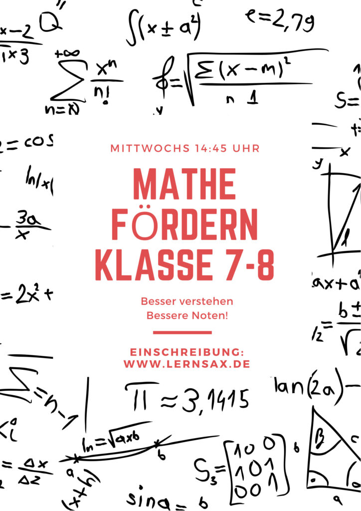 Mathe fördern – Klasse 7–8. Mittwoch, 14:45 Uhr.