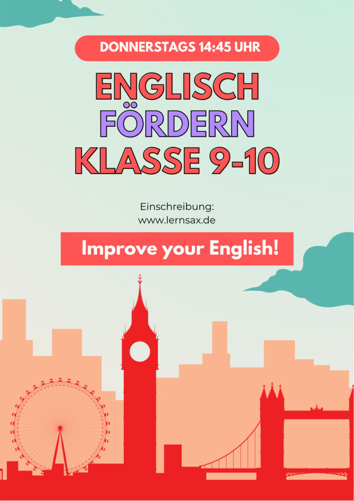 Englisch fördern – Klasse 9–10. Donnerstag, 14:45 Uhr.