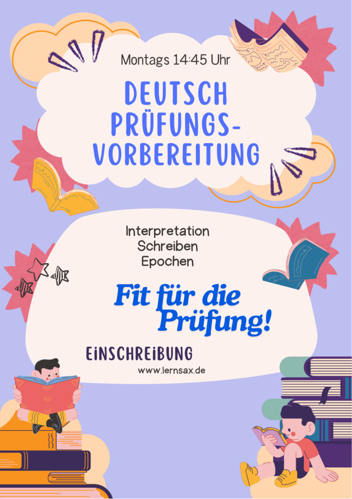 Deutsch-Prüfungsvorbereitung. Montag, 14:45 Uhr. Interpretation, Schreiben und Epochen.