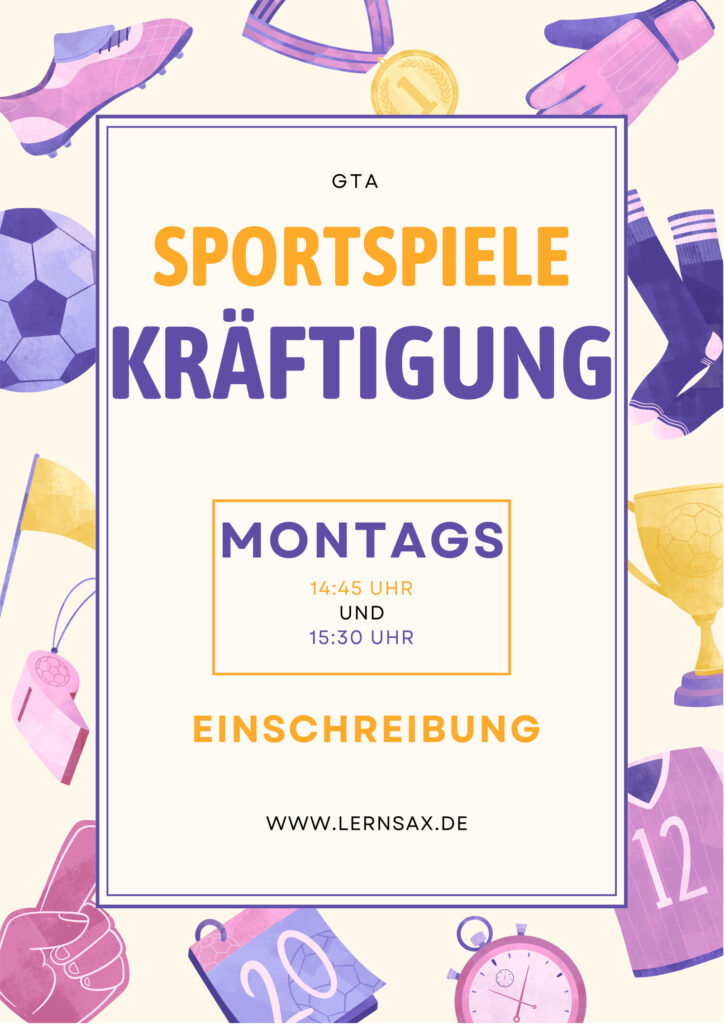 Sportspiele / Kräftigung. Montag, 14:45 Uhr und 15:30 Uhr.